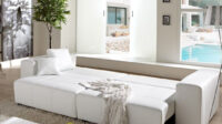 Couch Marbeya Weiss x cm mit Schlaffunktion Big-Sofa