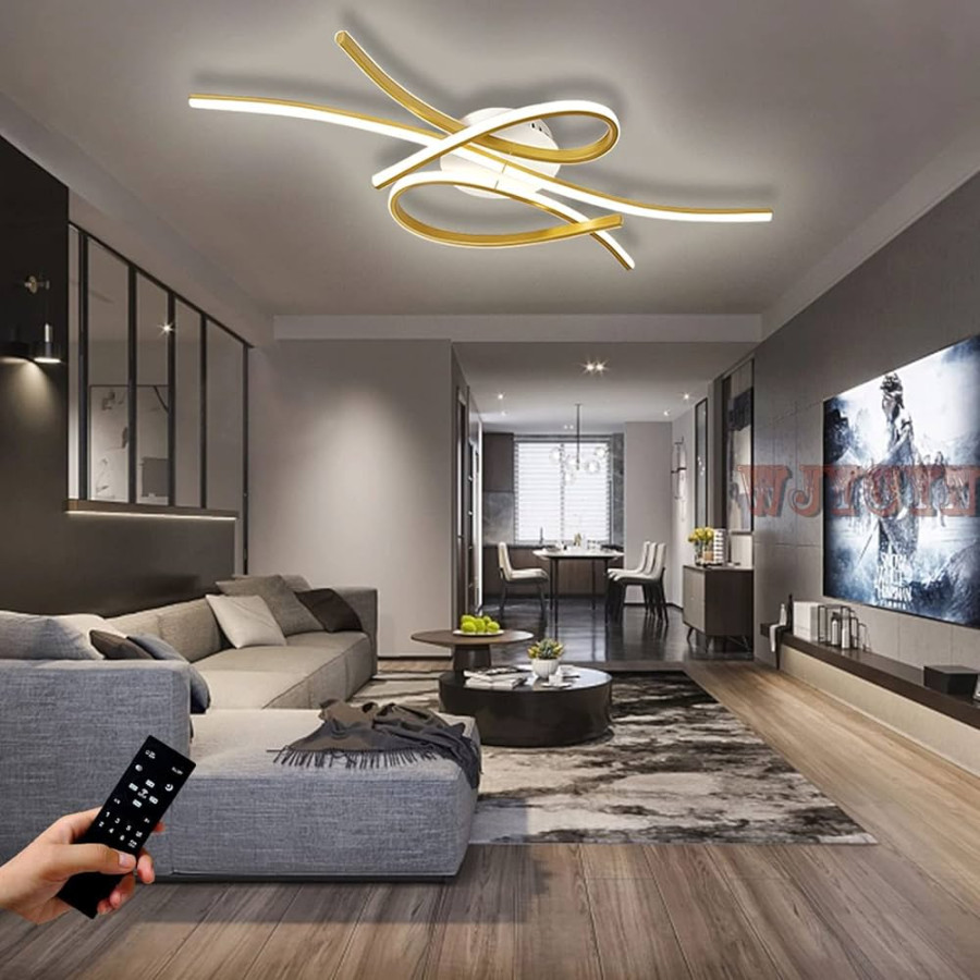 WJYCYN dimmbare LED-Deckenleuchte Moderne Gold Deckenlampe