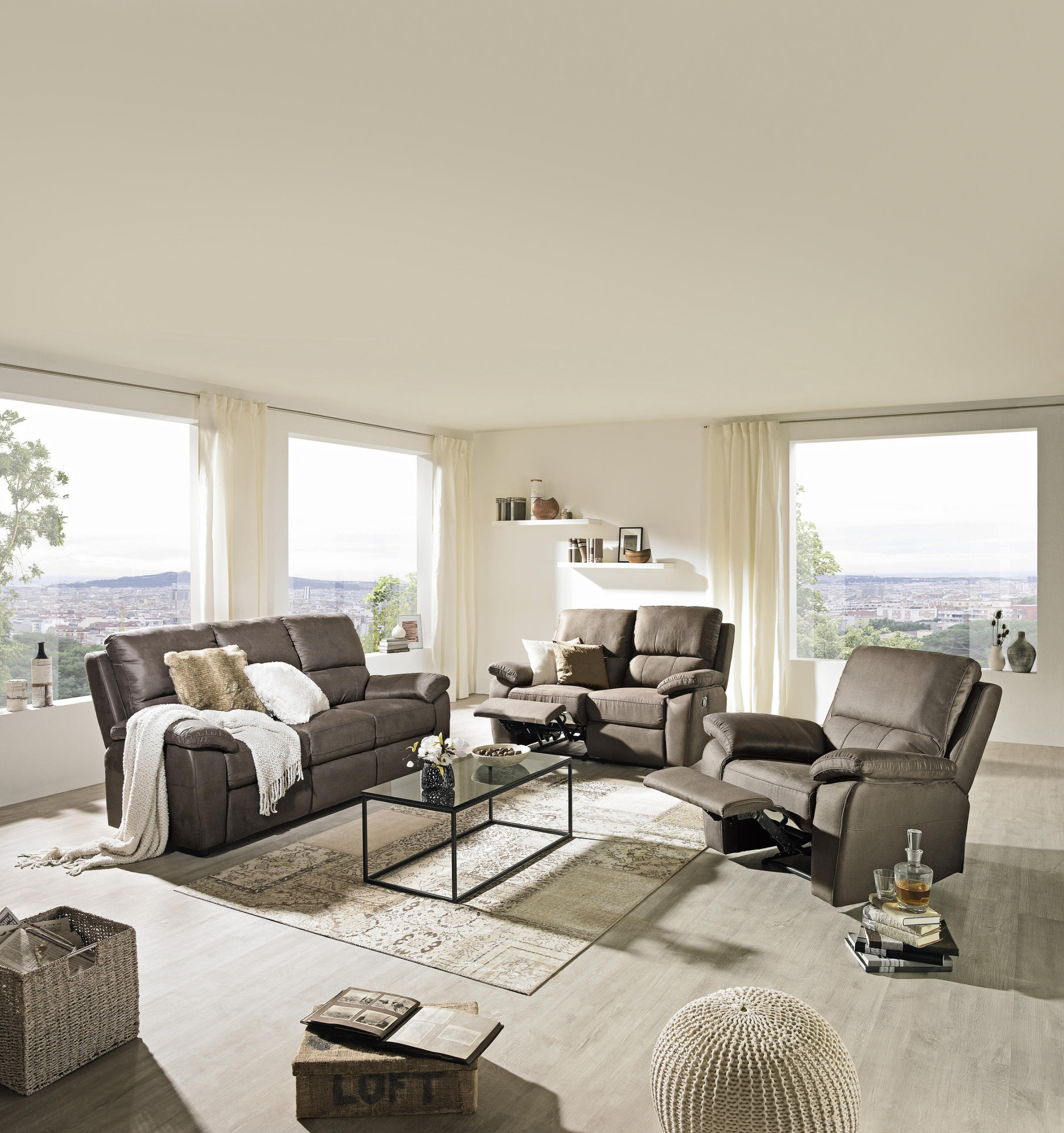 XORA Sitzgarnitur -teilig in Braun entdecken